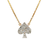 14k Yellow Diamond Spade Necklace