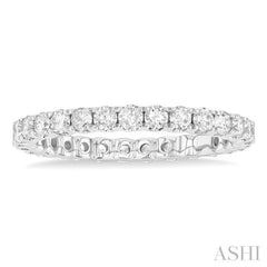 1.00 Ctw Round Cut Diamond Eternity Wedding Band in 14K White Gold