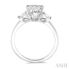 1/6 ctw Baguette Diamond Semi-Mount Engagement Ring in 14K White Gold