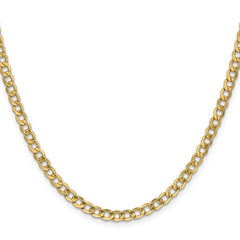 14K 20 inch 4.3mm Semi-Solid Curb with Lobster Clasp Chain