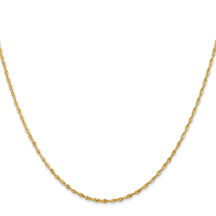 14K 20 inch 1.5mm Ultra Diamond-cut Rope with Lobster Clasp Chain