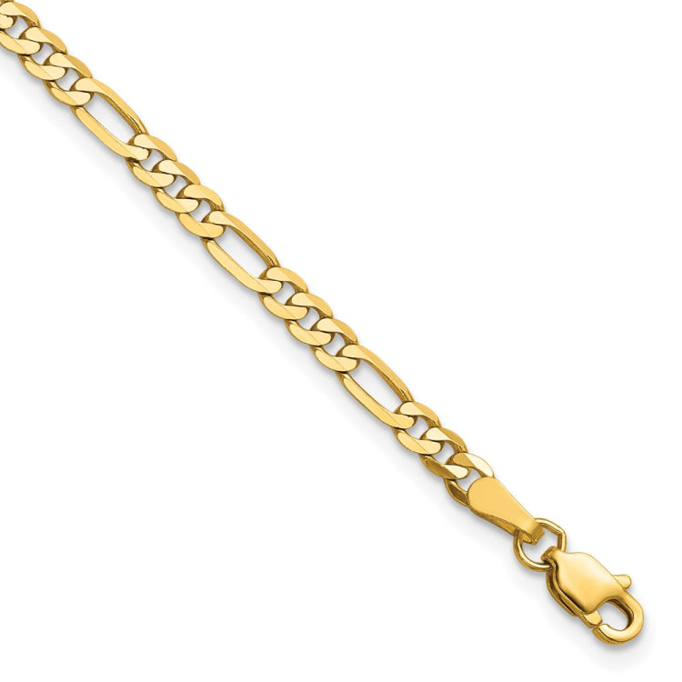 14k 3mm Flat Figaro Chain