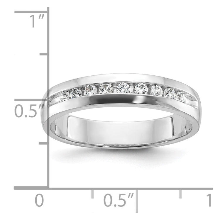 IBGoodman 14k White Gold Polished Nine Stone Men's Ring Mounting