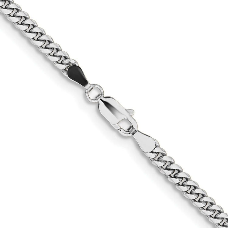 14k White Gold 3.5mm Solid Miami Cuban Chain