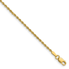 14K 16 inch 1.5mm Diamond-cut Rope with Lobster Clasp Chain