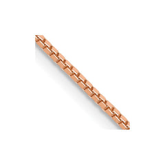 14K Rose Gold 18 inch 1mm Box Link with Lobster Clasp Chain