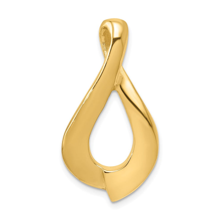 14k Polished Slide Fits up to 2mm Regular/6mm Fancy or Reversible Omega