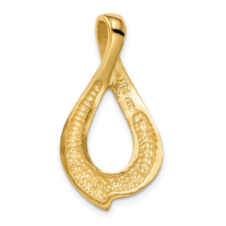 14k Polished Slide Fits up to 2mm Regular/6mm Fancy or Reversible Omega