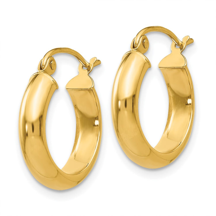14k 3.75x17mm Round Tube Hoop Earrings