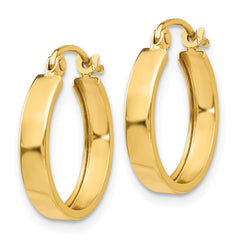 14k 3x14mm Polished Hoop Earrings