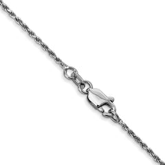 14K White Gold 18 inch 1.15mm Diamond-cut Machine Made Rope with Lobster Clasp Chain Chain