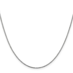 14K White Gold 20 inch 1.1mm Box with Lobster Clasp Chain