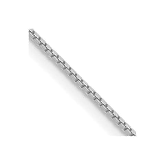 14K White Gold 18 inch .9mm Box with Lobster Clasp Chain