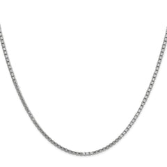 14K White Gold 20 inch 1.9mm Box with Lobster Clasp Chain