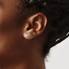 14k White Gold 5mm Round CZ Stud Earrings