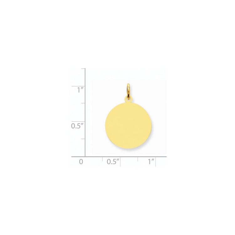 14k Plain .018 Gauge Round Engravable 17mm Disc Charm