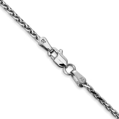 14K White Gold 24 inch 1.6mm Diamond-cut Parisian Wheat with Lobster Clasp Chain