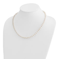 14k 5-6mm White Round Akoya Saltwater Cultured Pearl 18 inch Necklace
