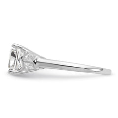 14k White Gold 2 carat Certified Lab Grown Diamond VS+ F+ Princess Complete Three Stone Engagement Ring