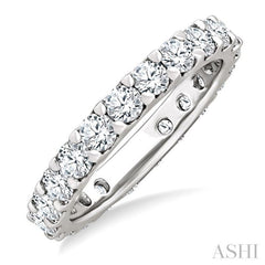 2.00 Ctw Round Cut Diamond Eternity Wedding Band in 14K White Gold