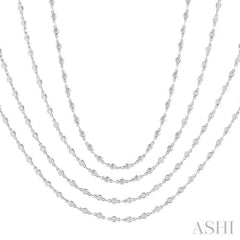 7 Ctw Bezel Set Round Cut Diamond Layered 60-Inch Necklace in 14K White Gold