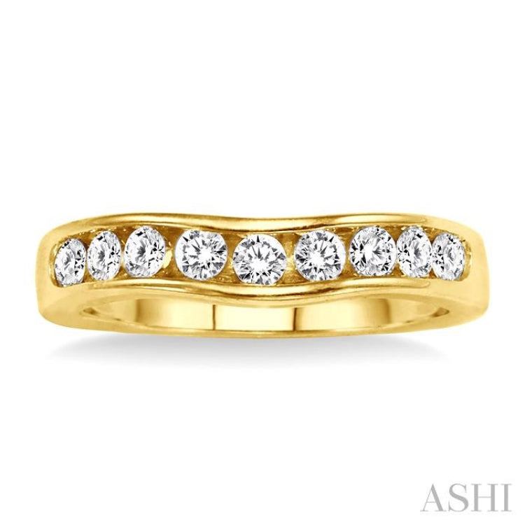 1/2 Ctw Round Diamond Matching Wedding Band in 14K Yellow Gold