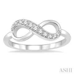 1/6 Ctw Round Cut Diamond Infinity Petite Ring in 14K White Gold