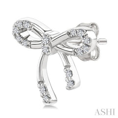 .10CTRDDM BOW RIBBON EARRINGS SL-S*