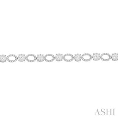 3 1/3 Ctw Lovebright Round Cut Diamond Bracelet in 14K White Gold
