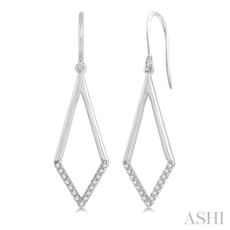 1/6 Ctw Geometric Shape Round Cut Diamond Earring in 10K White Gold