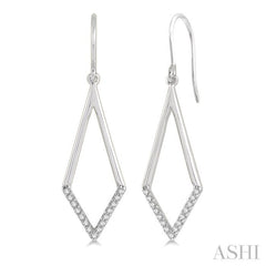 1/6 Ctw Geometric Shape Round Cut Diamond Earring in 10K White Gold