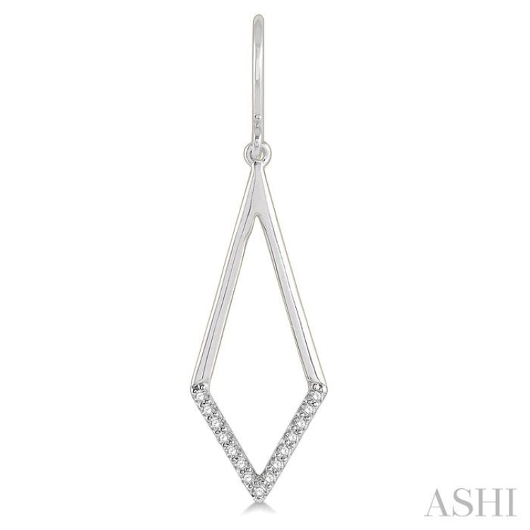 1/6 Ctw Geometric Shape Round Cut Diamond Earring in 10K White Gold