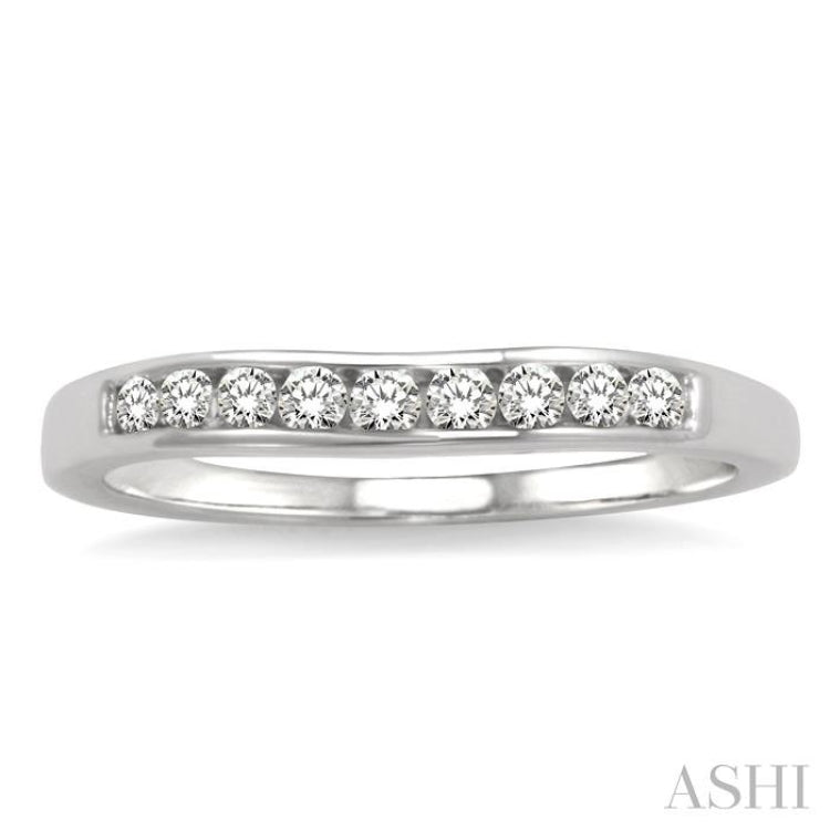 1/3 Ctw Round Diamond Matching Wedding Band in 14K White Gold