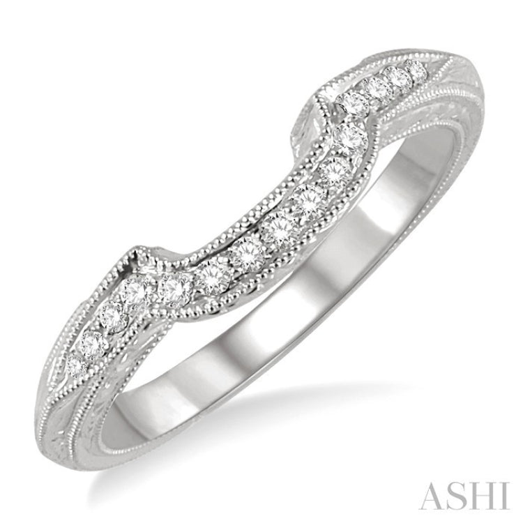 1/10 Ctw Round Cut Diamond Matching Wedding Band in 14K White Gold