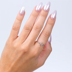 1/20 Ctw Initial 'N' Round Cut Diamond Fashion Ring in 10K White Gold