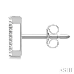 1/10 Ctw Initial 'Z' Single Cut Diamond Earrings in 10K White Gold