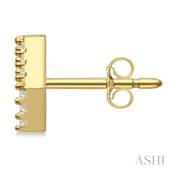 1/10 Ctw Initial 'Y' Single Cut Diamond Earrings in 10K Yellow Gold