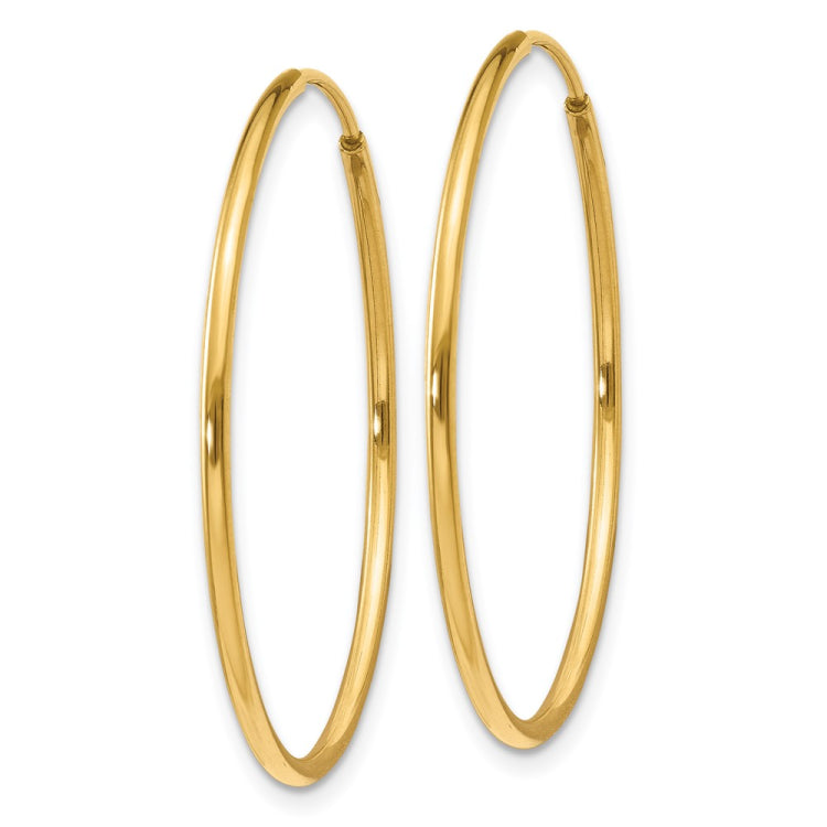 14k 1.2x30mm Polished Endless Tube Hoop Earrings