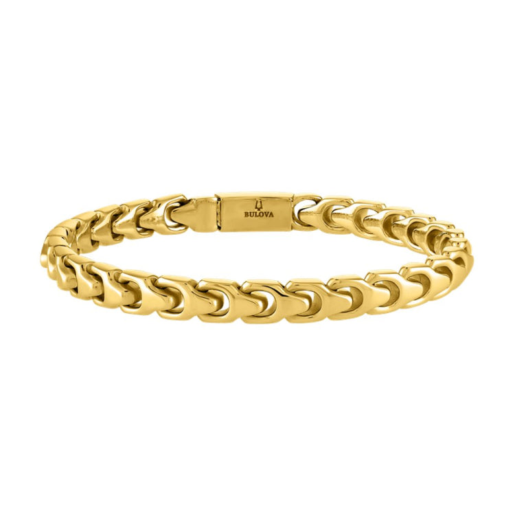 Bulova Mens Bracelet Color: Yellow Width: 6MM