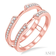 1/4 Ctw Round Cut Diamond Insert Ring in 14K Rose Gold