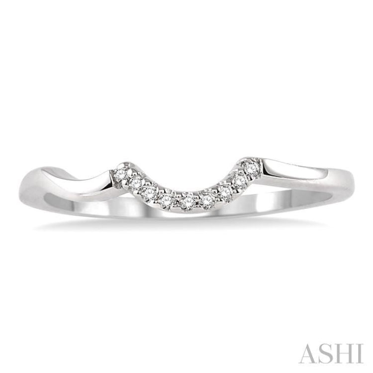 1/20 Ctw Round Cut Diamond Wedding Band in 14K White Gold