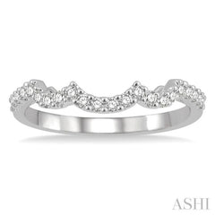 1/4 Ctw Curvy Round Cut Diamond Wedding Band in 14K White Gold