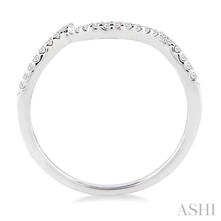 1/10 Ctw Round Cut Diamond Wedding Band in 14K White Gold