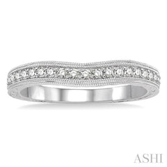 1/5 Ctw Round Cut Diamond Wedding Band in 14K White Gold