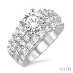 1 3/4 Ctw Diamond Semi-Mount Engagement Ring in 14K white Gold