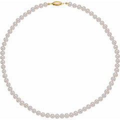14K Yellow Gold Panache® Cultured White Freshwater Pearl 18" Necklace