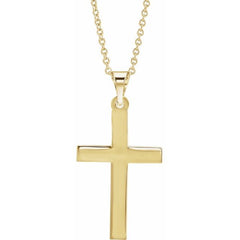 14K Yellow Gold Cross 18" Necklace