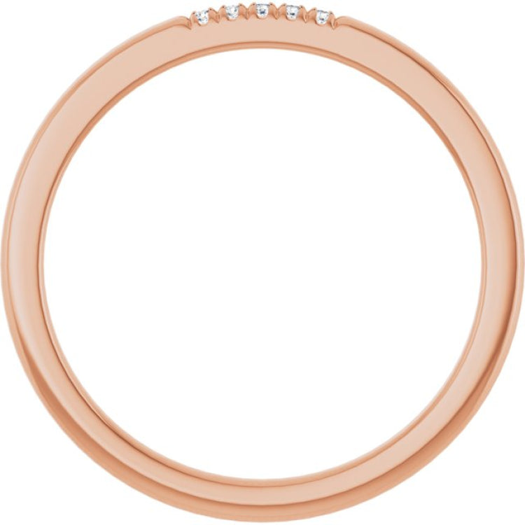10K Rose Gold .025 CTW Natural Diamond French-Set Anniversary Band