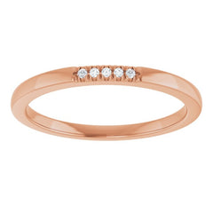 10K Rose Gold .025 CTW Natural Diamond French-Set Anniversary Band