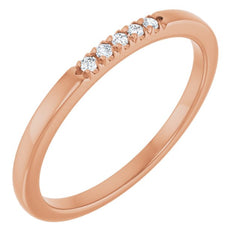 10K Rose Gold .05 CTW Natural Diamond French-Set Anniversary Band